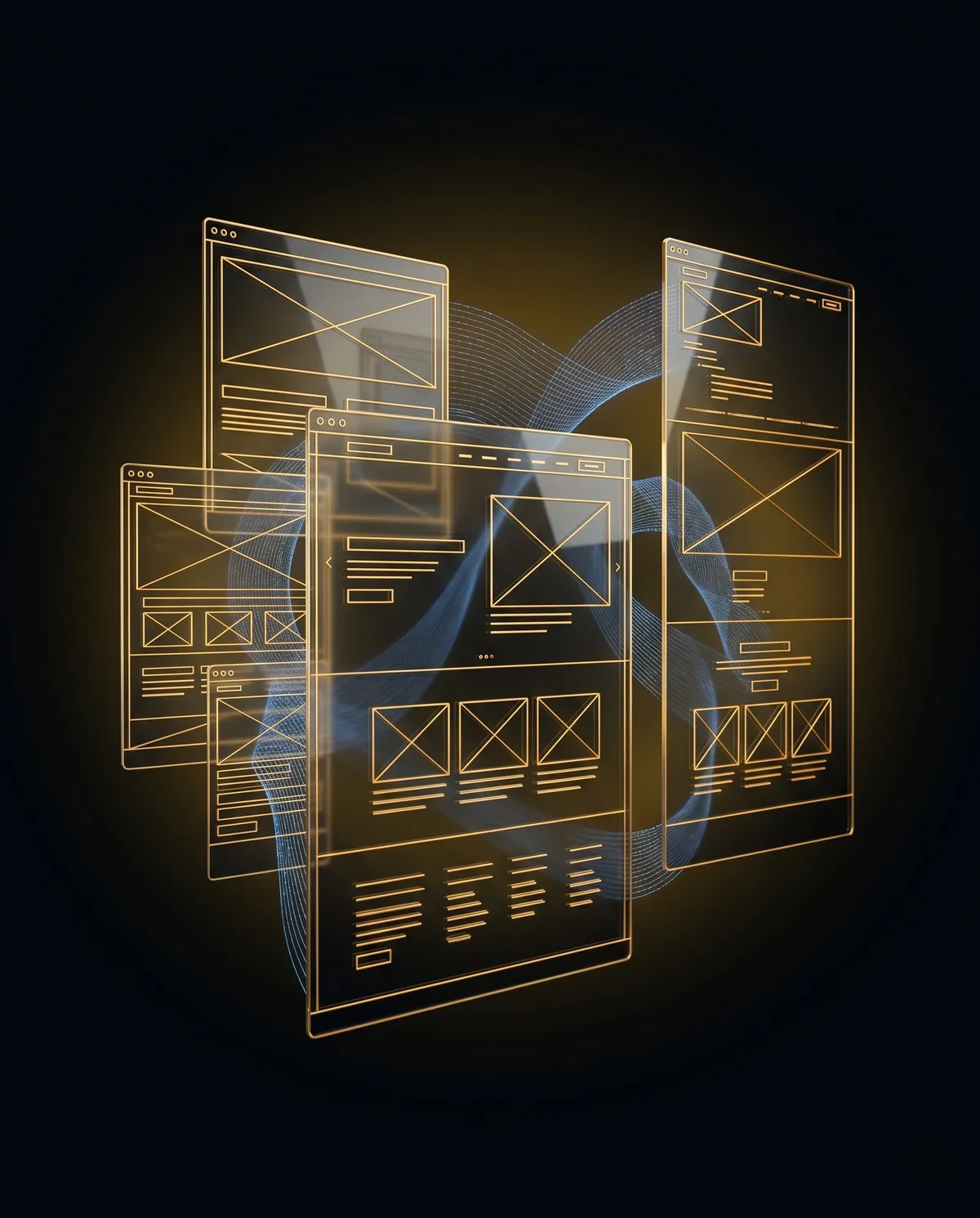 Custom web designs — wireframe concept